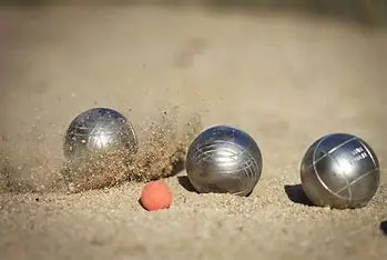 a group of balls in the sand